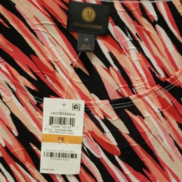 Bright Jacquard Blouse JM Collection Womens Plus Size 3X - Picture 5 of 11